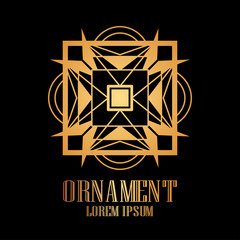 Vintage ornamental luxury symbol for design. Vector illustration