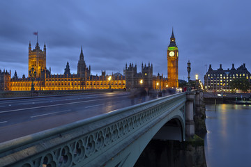 Fototapeta na wymiar Parliament of London at dusk, England, UK