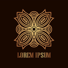 Obraz premium Vintage ornamental luxury symbol for design. Vector illustration