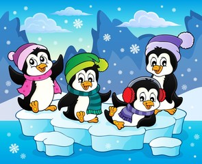 Happy winter penguins topic image 2
