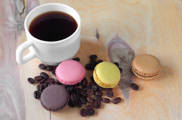 Coffee and mini macaroons