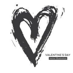 Hand Drawn Calligraphy Heart Isolated on White Background.