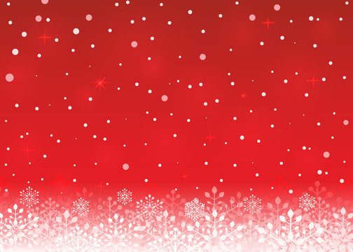 Red Christmas background with white snowflakes