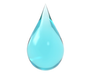 3D water drop on white isolated 