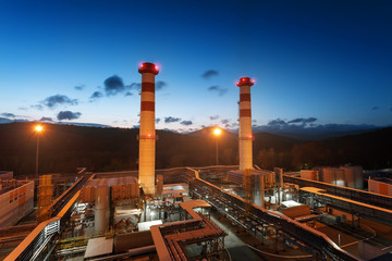 power station at night net gas production