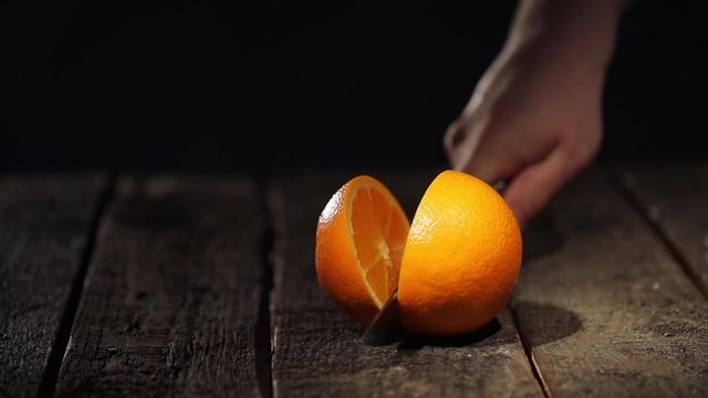 to cut an orange in half