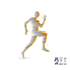 Running man. Design for sport and business. Sport concept. Vector illustration.
