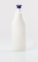 Blank bottles of lotion, gel, foam, liquid, soap dispenser pump isolated white background, plastic bottle products in white background