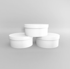 Blank cardboard box template on a grey background, packaging collection, 3D rendering