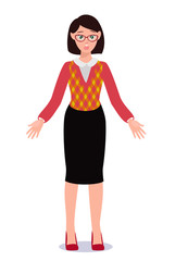 Fototapeta premium Business woman in suit. Emotions. Poses.