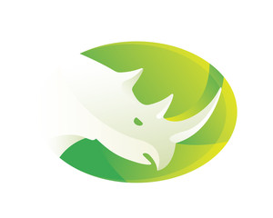 Modern Green Rhino Logo