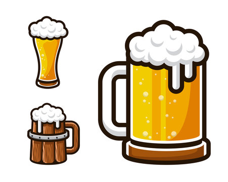 Modern Beer Graphic Asset Illustration Set