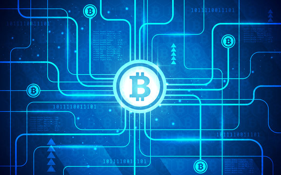 Abstract Circuit Board Bitcoin Technology Background Illustration Ultra HD Wallpaper