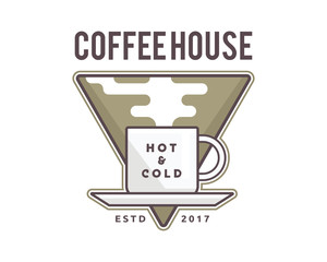 Vintage Premium Coffee Shop Badge Logo Illustration