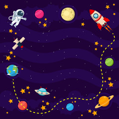 Modern Space Theme Copyspace Banner Template Card Illustration 