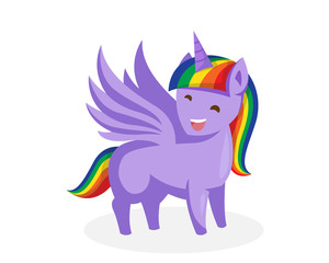 Cute Unicorn Pony Horse Illustration Character, Suitable for Children Product, Print, Game Asset, And Other Children Related Occasion
