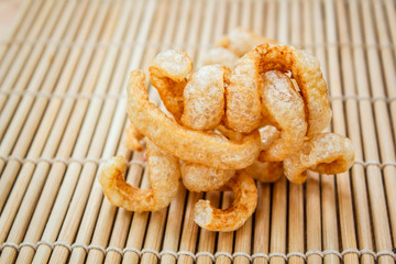 Pork snack or Pork crackling.