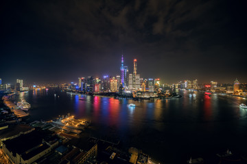 Obraz premium the night view of shanghai