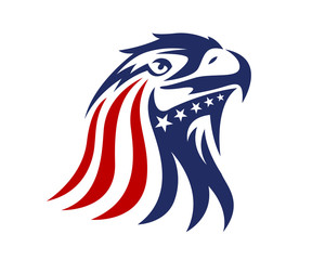 Naklejka premium Logo sił specjalnych American Patriotic Eagle