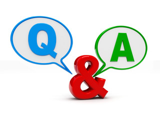 Question & Answer Bubble Chat, q and a concept 3d illustration
