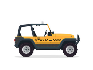 Fototapeta premium Modern Urban Yellow Taxi Vehicle Illustration