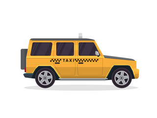 Modern Urban Yellow Taxi Vehicle Illustration 