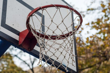 Fototapeta premium Basketball hoop on sky