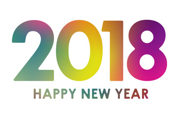 Happy New Year 2018 - colorful banner