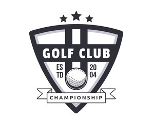Modern Black And White Golf Logo Emblem Illustration
