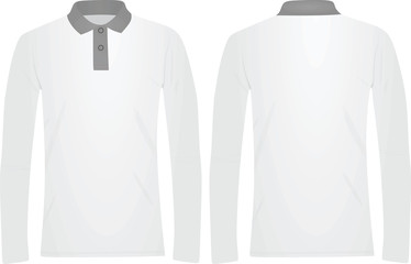 Long sleeved polo t shirt. vector illustration