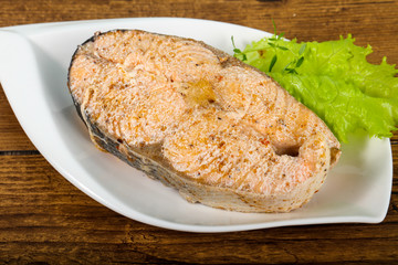 Steamed salmon