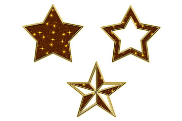 Estrellas doradas de navidad.