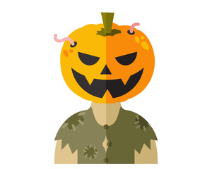 Modern Scary Halloween Flat Avatar Character Illustration