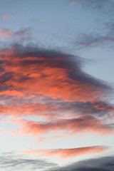 Alto cumulus clouds at sunset