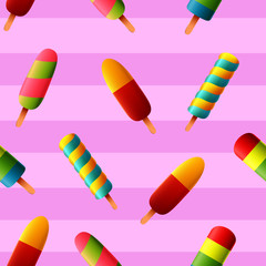 seamless pattern with ice cream. Vector illustration.