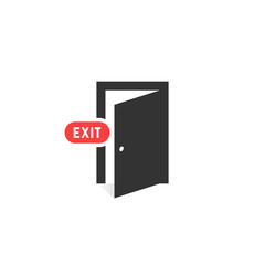 simple black exit door icon on white background