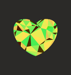 heart diamond green
