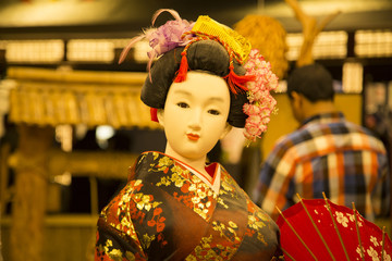 Japanese Doll, Japanese geisha doll, Japanese Hina Dolls, Japanese antique Maiko doll - obrazy, fototapety, plakaty