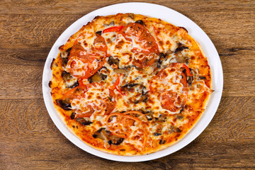 Pizza with aubergine