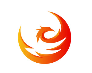 Modern Flaming Phoenix Illustration Symbol
