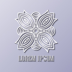 Geometric ornamental logo for design and decoration. Vector illustration