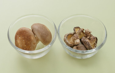 生椎茸と干し椎茸
