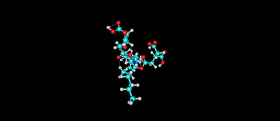 Fumonisin molecular structure isolated on black