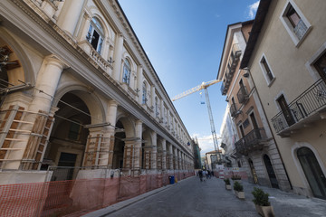 Fototapeta na wymiar L'Aquila (Abruzzi, Italy): reconstruction after earthquake