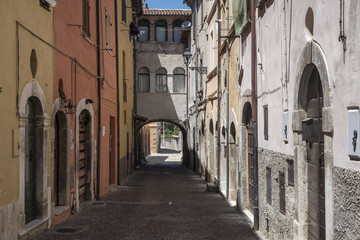 Fototapeta na wymiar Borgo Velino (Rieti, Lazio, Italy), old street