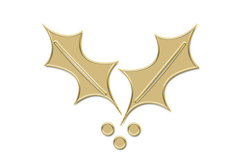 Hojas de acebo doradas. 