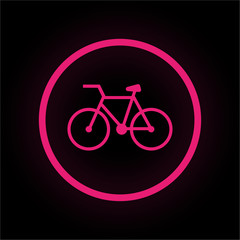 Fototapeta premium Neon Button rund - Zweirad