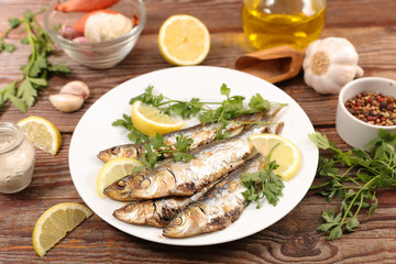 fried fish and lemon