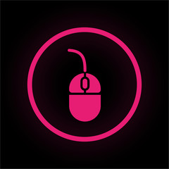 Neon Button rund - Computermaus