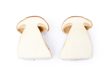 Fresh boletus mushrooms isolated on white background 